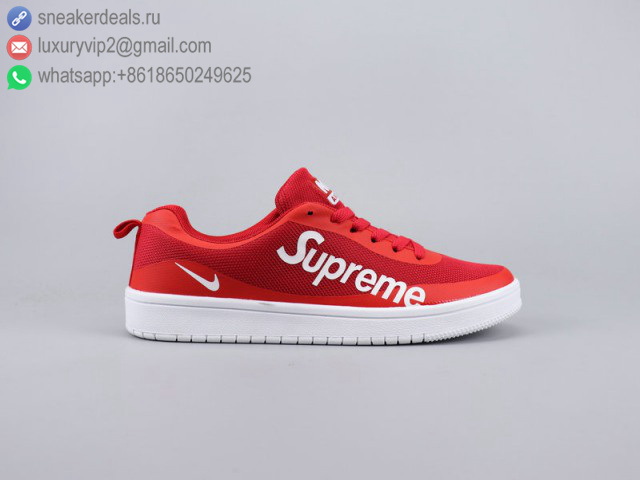 SUPREME X NIKE AIR FORCE 1 '07 LV8 UTILITY LOW RED UNISEX SKATE SHOES